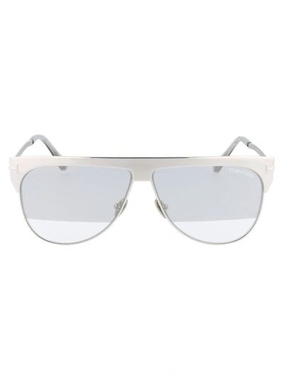 Tom Ford Gold Plated Metal Sunglasses In White