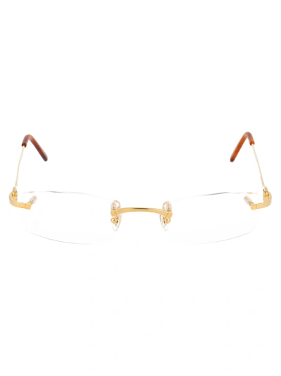 Cartier Ct0045o Glasses In 002 Gold Gold Transparent