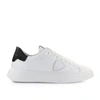 Philippe Model Temple White Black Leather Sneaker In White