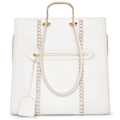Alexander Mcqueen The Tall Story Ivory Leather Tote In Deep Ivory