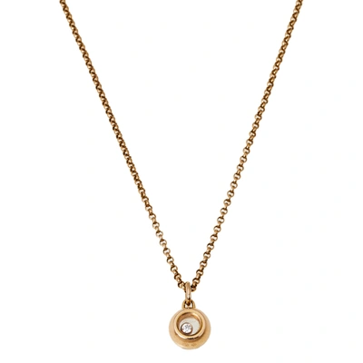 Pre-owned Chopard Miss Happy Diamond 18k Rose Gold Necklace