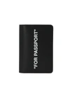 OFF-WHITE QUOTE PASSPORT HOLDER IN BLACK