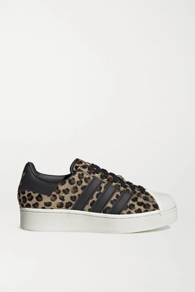Adidas Originals + Atmos Superstar Bold Leather-trimmed Leopard-print Calf  Hair Platform Sneakers In Leopard Print | ModeSens