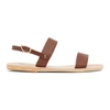 Ancient Greek Sandals Brown Clio Dual Strap Leather Sandals In Chestnut