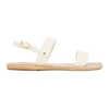 Ancient Greek Sandals Clio Double-strap Leather Sandals In Off White