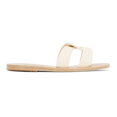 Ancient Greek Sandals White Desmos Double Strap Leather Sandals In Off_white