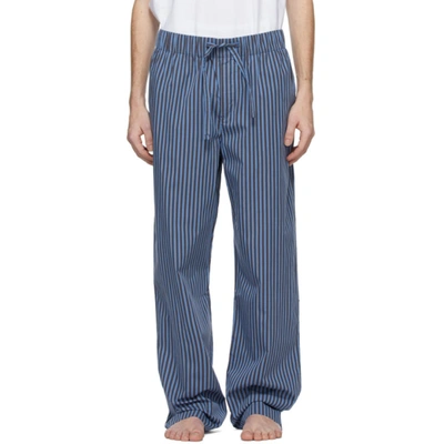 Tekla Verneuil Stripe-pattern Pyjama Trousers In Blue