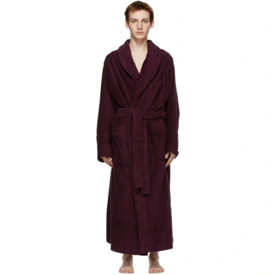 Tekla Purple Classic Bathrobe In Rome