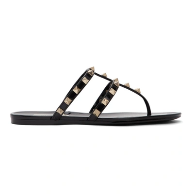 Valentino Garavani 10mm Summer Rockstud Pvc Sandals In Black