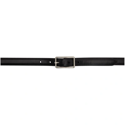 Alexander Mcqueen Geometric Ecolux Leather Belt In Black