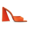 ATTICO THE ATTICO ORANGE SATIN DEVON HEELED SANDALS