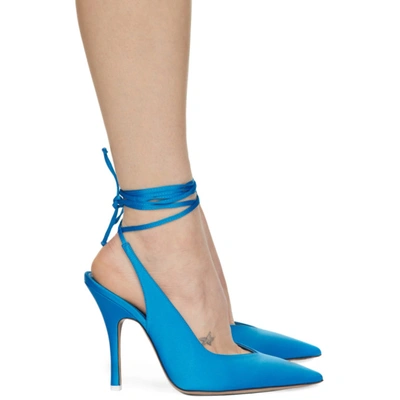 Attico The  Pointed Toe Pumps In Turquoise