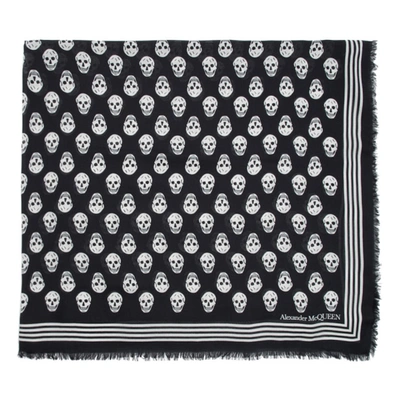 Alexander Mcqueen Skull Biker Scarf In Black