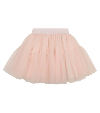 Monnalisa Pink Skirt For Girl With Logos