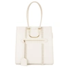 ALEXANDER MCQUEEN THE TALL STORY IVORY LEATHER TOTE,3974645