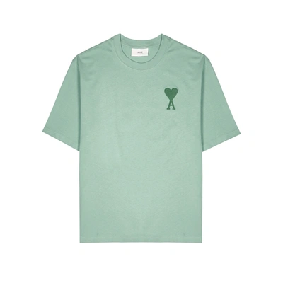 Ami Alexandre Mattiussi Mint Logo-embroidered Cotton T-shirt