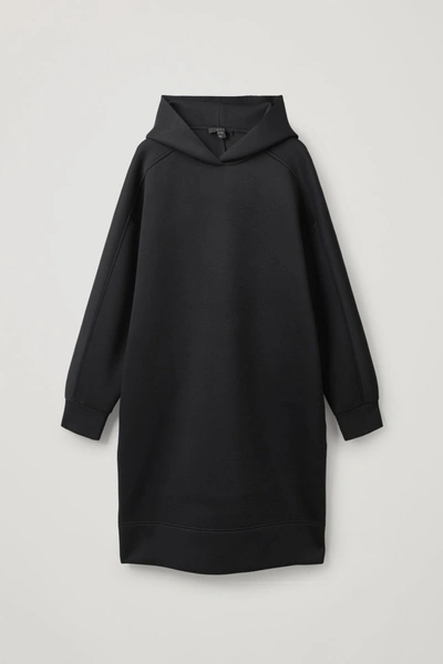 Cos Hooded Sweatshirt Dress In Blue