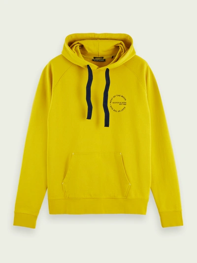 Scotch & Soda Cotton Loose Fit Hoodie In Yellow