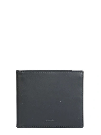 Apc A.p.c. Men's Black Leather Wallet