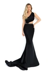 TARIK EDIZ CINDA ONE SHOULDER JERSEY GOWN,TE21SG0866B-10