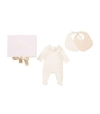 CHLOÉ RUFFLE ALL-IN-ONE AND BIB SET (1-12 MONTHS),16156514