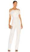 Bronx And Banco Lola Blanc Feather Jumpsuit In White