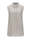 Peserico Woman Shirt Taupe Size 6 Silk In Dove Grey
