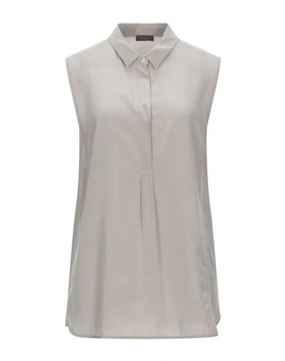 Peserico Woman Shirt Taupe Size 6 Silk In Dove Grey