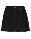 GAELLE PARIS GAËLLE PARIS WOMAN DENIM SKIRT BLACK SIZE 27 COTTON, POLYESTER