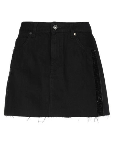 Gaelle Paris Denim Skirts In Black