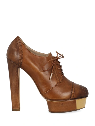 Pre-owned Le Silla Shoe In Camel Color