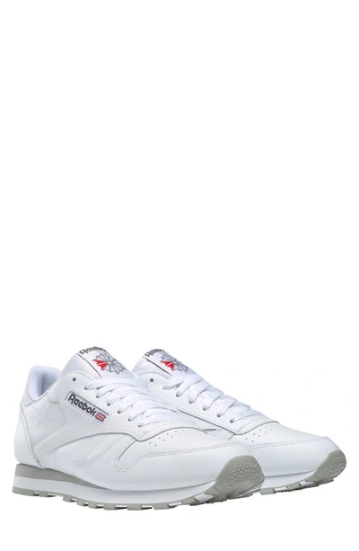 Reebok Classic Leather Sneakers In White And Gray