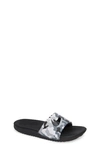 Nike Kids' Kawa Just Do It Slide Sandal In Wolf Grey,cool Grey,white,black