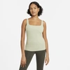 Nike Yoga Luxe Women's Shelf-bra Tank In Celadon,olive Aura