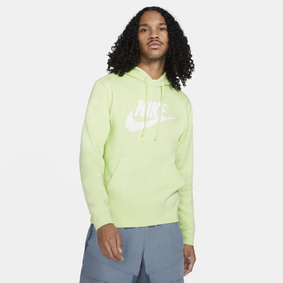 Nike Sportswear Club Fleece Men's Graphic Pullover Hoodie In Light Liquid Lime,light Liquid Lime