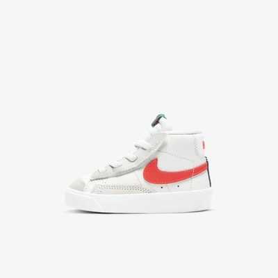 Nike Blazer Mid '77 Baby/toddler Shoe In Platinum Tint,deep Royal Blue,roma Green,bright Crimson