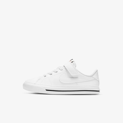 Nike Court Legacy Little Kids' Shoes In White,black,white