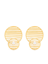 Hsu Jewellery Flowing Double Pattern Circle Earrings In Gold