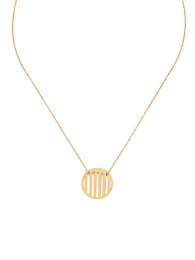 Hsu Jewellery Flowing Pattern Single Circle Pendant Necklace In Gold