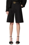 Valentino Black Gabardine Bermuda Shorts In Black