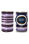 L Erickson Grab & Go Set Of 15 Ponytail Holders In Grape