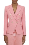 BALMAIN DOUBLE BREASTED COTTON PIQUE JACKET,VF17110C208