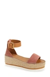 See By Chloé See By Chloe Women's Glyn Wedge Platform Espadrille Sandals In Dark Pink