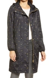 Joules Weybridge Polka Dot Packable Waterproof Raincoat In Tanleopard