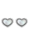 Lagos Sterling Silver Maya Mother Of Pearl Inlay Stud Earrings In Silver/ White Mother Of Pearl