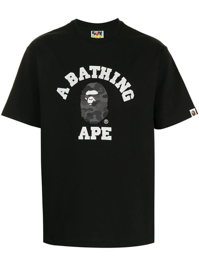A Bathing Ape 图案印花t恤 In Black