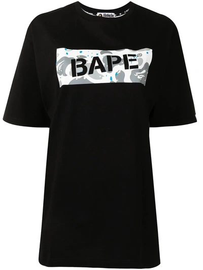 A Bathing Ape Logo Print Relaxed T-shirt In Black