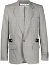 Off-white Unfinished Single-breasted Blazer In Grey