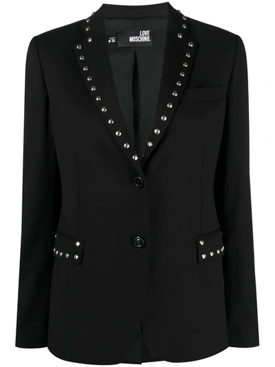 Love Moschino Studded Blazer Jacket In Black