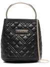 LOVE MOSCHINO LOGO PLAQUE QUILTED TOTE